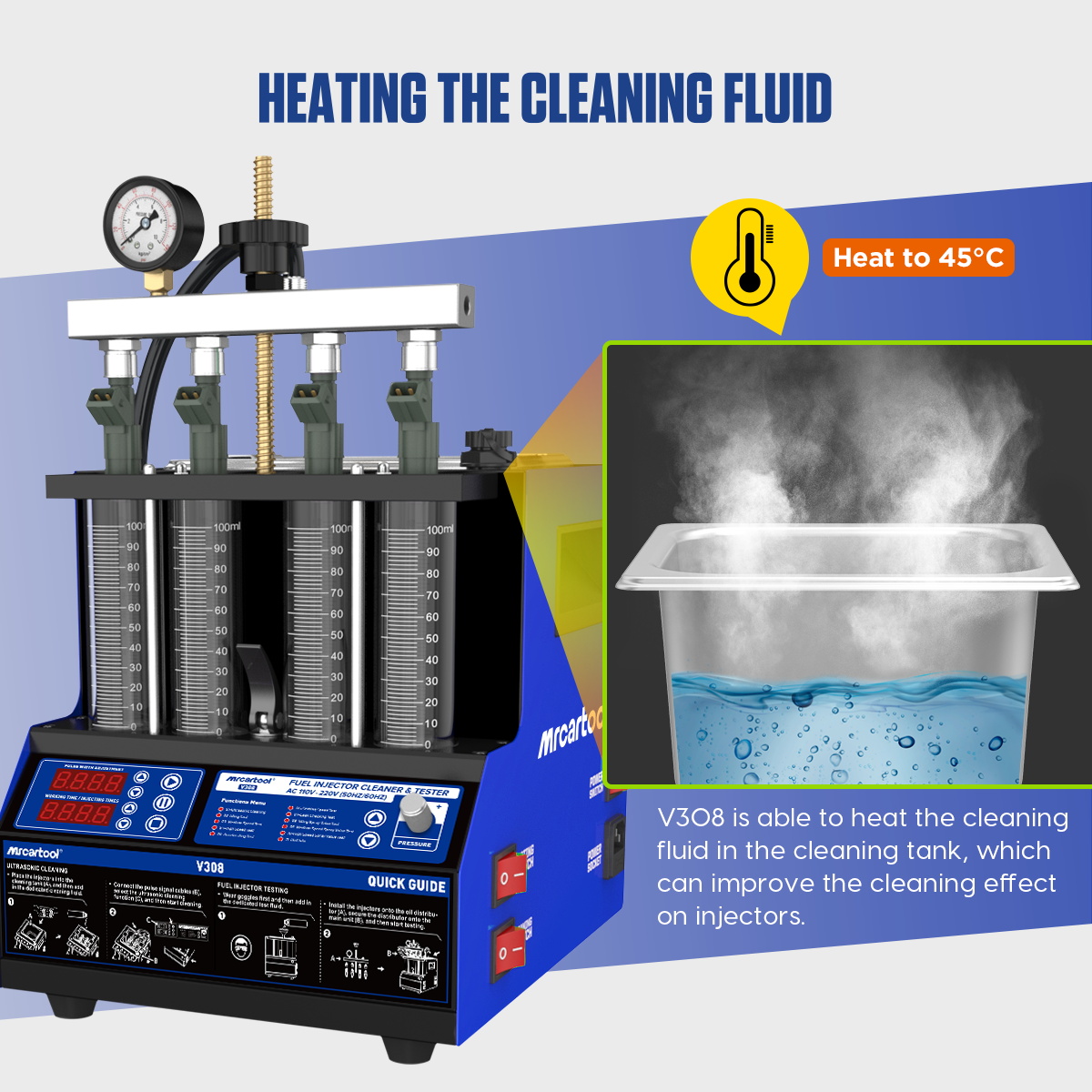 MR CARTOOL V308 Injector Clean - огляд і ціна Fuel Injector Tester