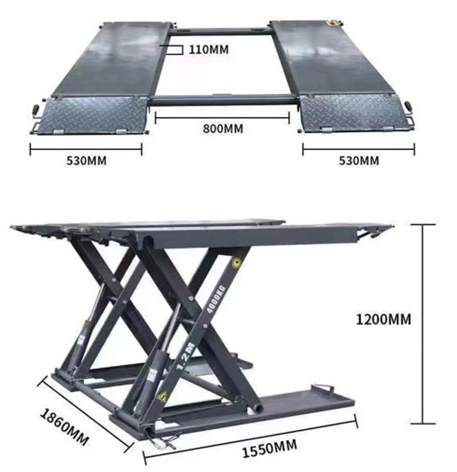 1.2m/1.4m/1.6m Movable Scissor - огляд і ціна Hydraulic Car Lift