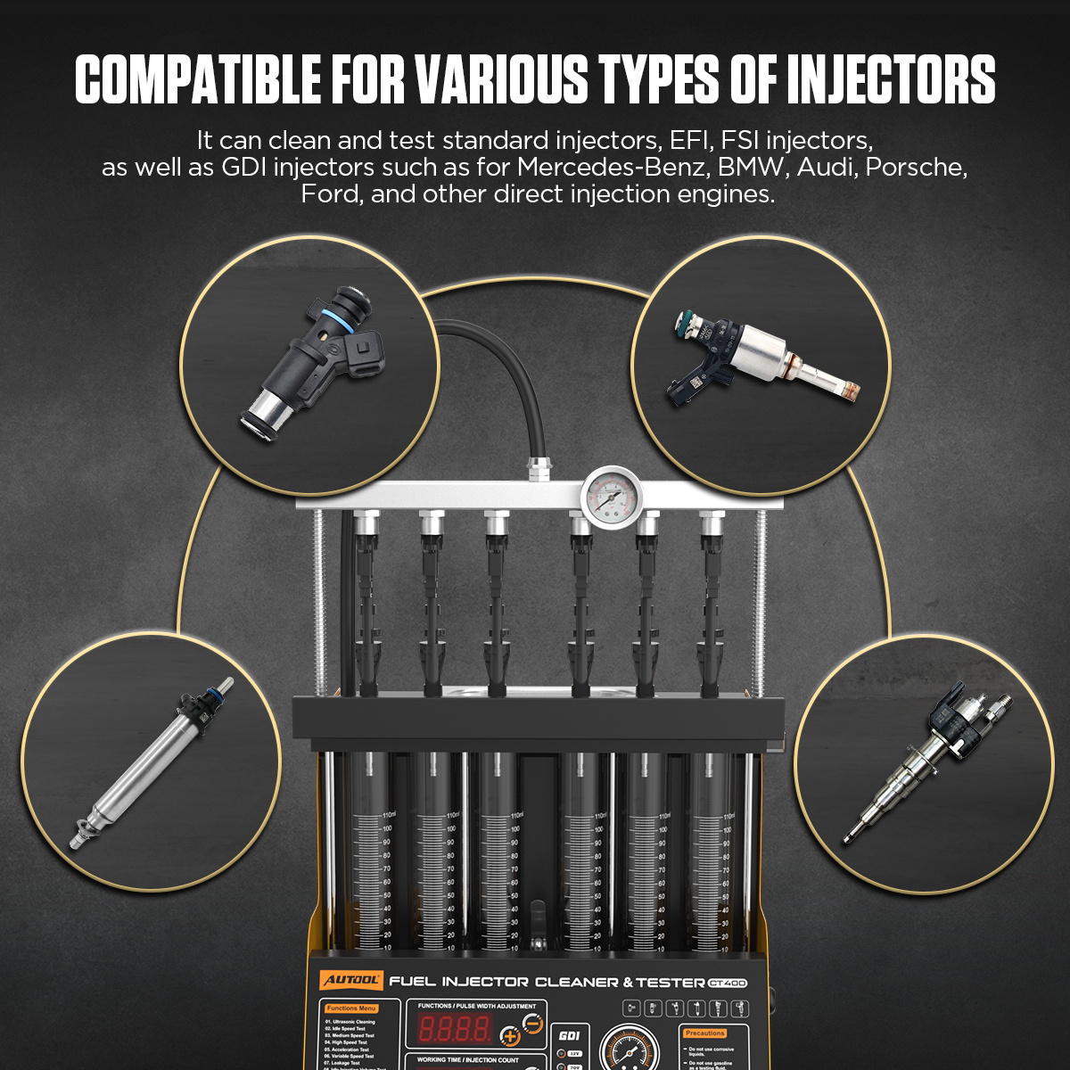 AUTOOL CT400 GDI EFI FEI Piezo - огляд і ціна Fuel Injector Tester